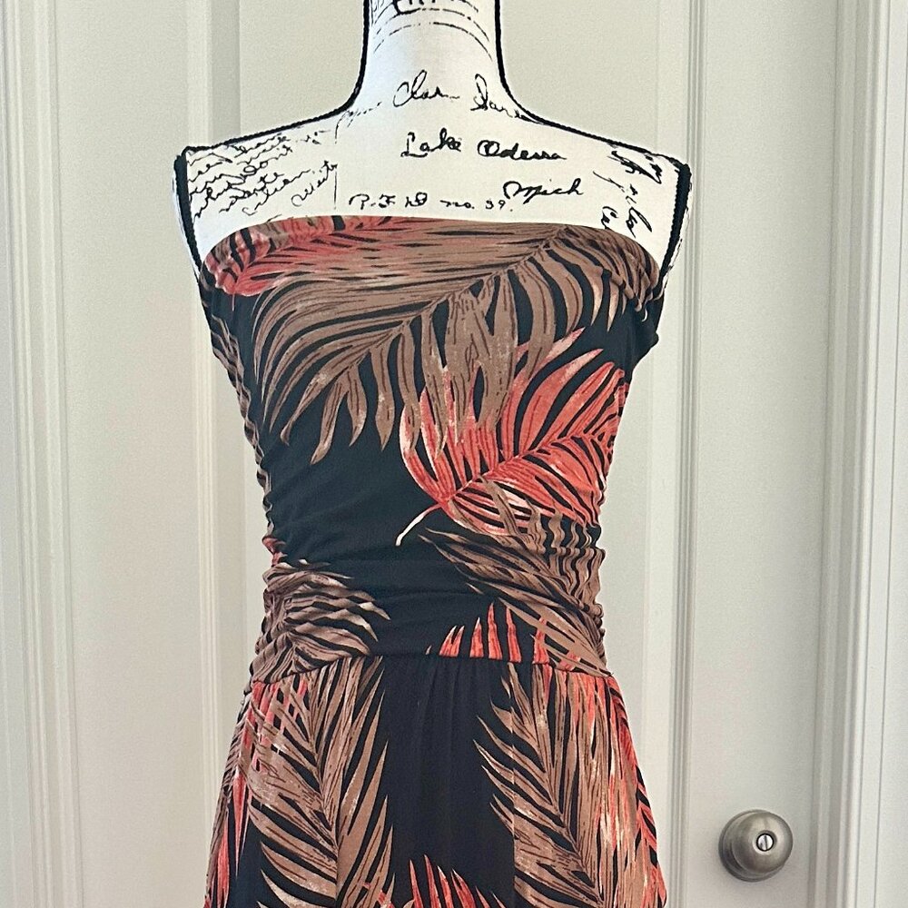 Lascana Strapless Tropical Maxi Dress